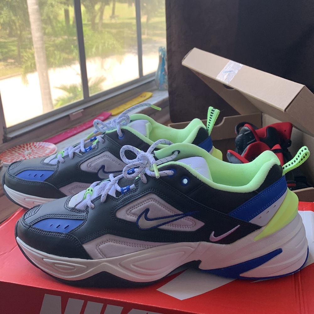 Nike M2K TEKNO in mens 11 women’s 12.5 US. Never worn. Want to get rid of:)